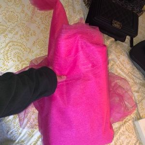 Probably about 4 yards or something of tulle...